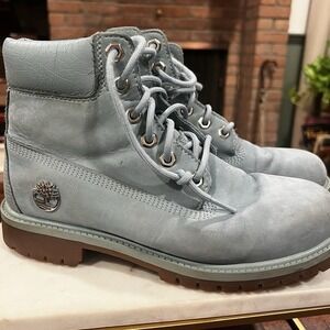 Timberland Women's Light Blue Nubuck‎ Size 6 A10PC Waterproof Boots Street Wear